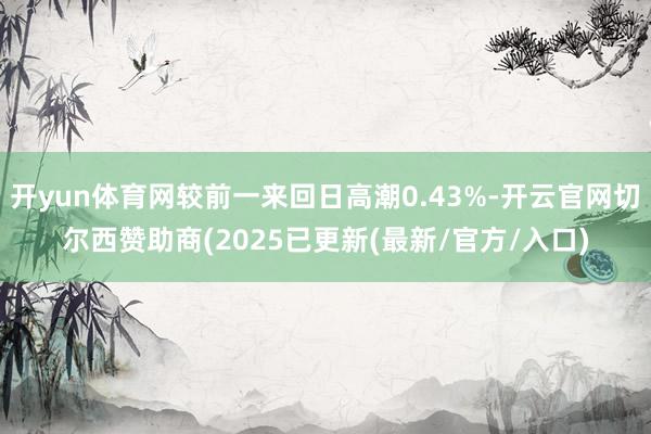 开yun体育网较前一来回日高潮0.43%-开云官网切尔西赞助商(2025已更新(最新/官方/入口)